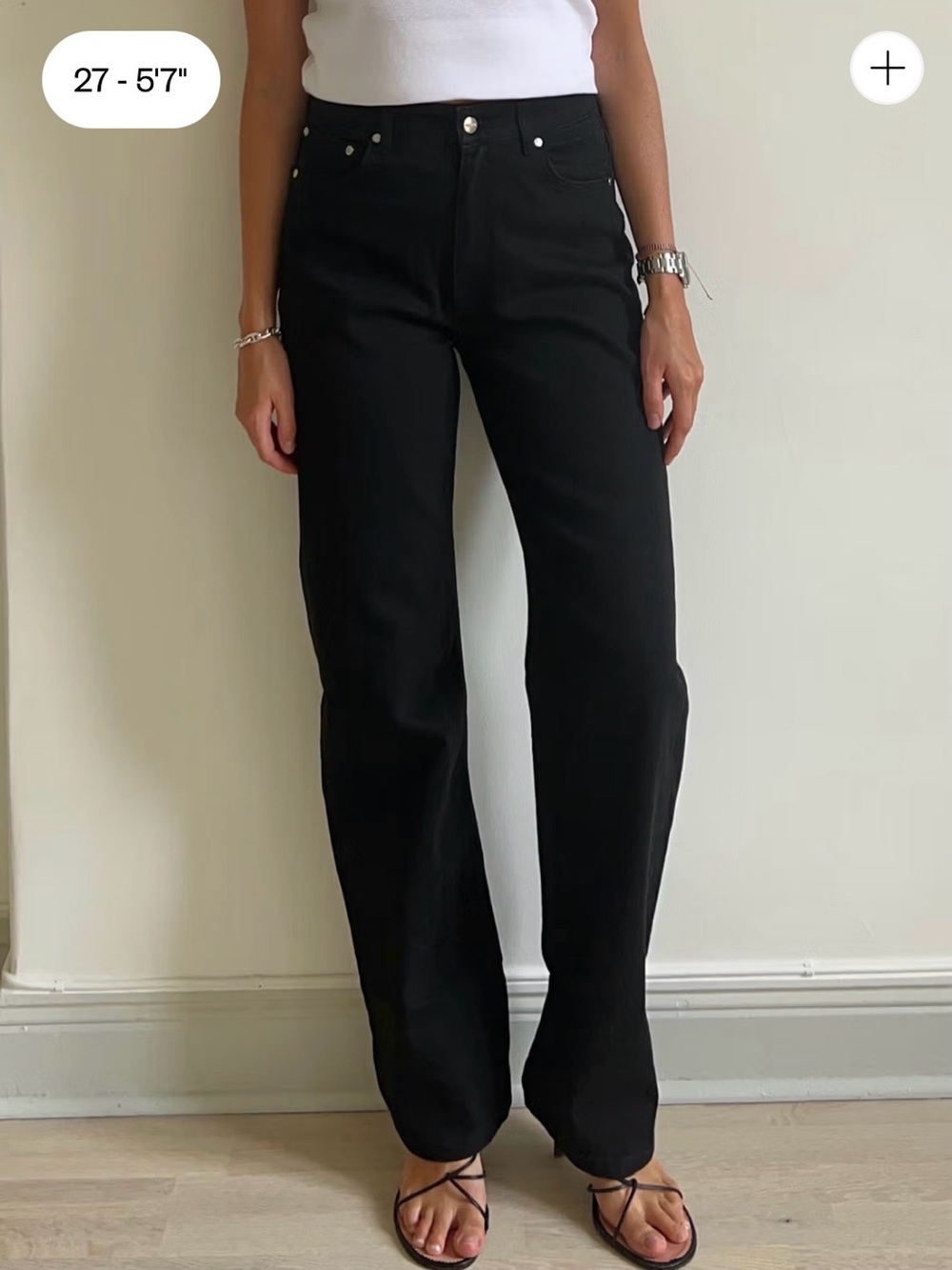 Djerf Avenue STRAIGHT JEANS MIDNIGHT BLACK